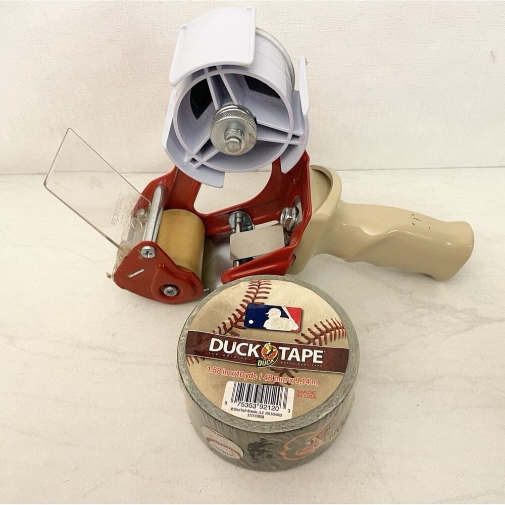 Duck Duct Tape MLB Baltimore Orioles Single Roll 10 yds + Tape Dispenser + Chips